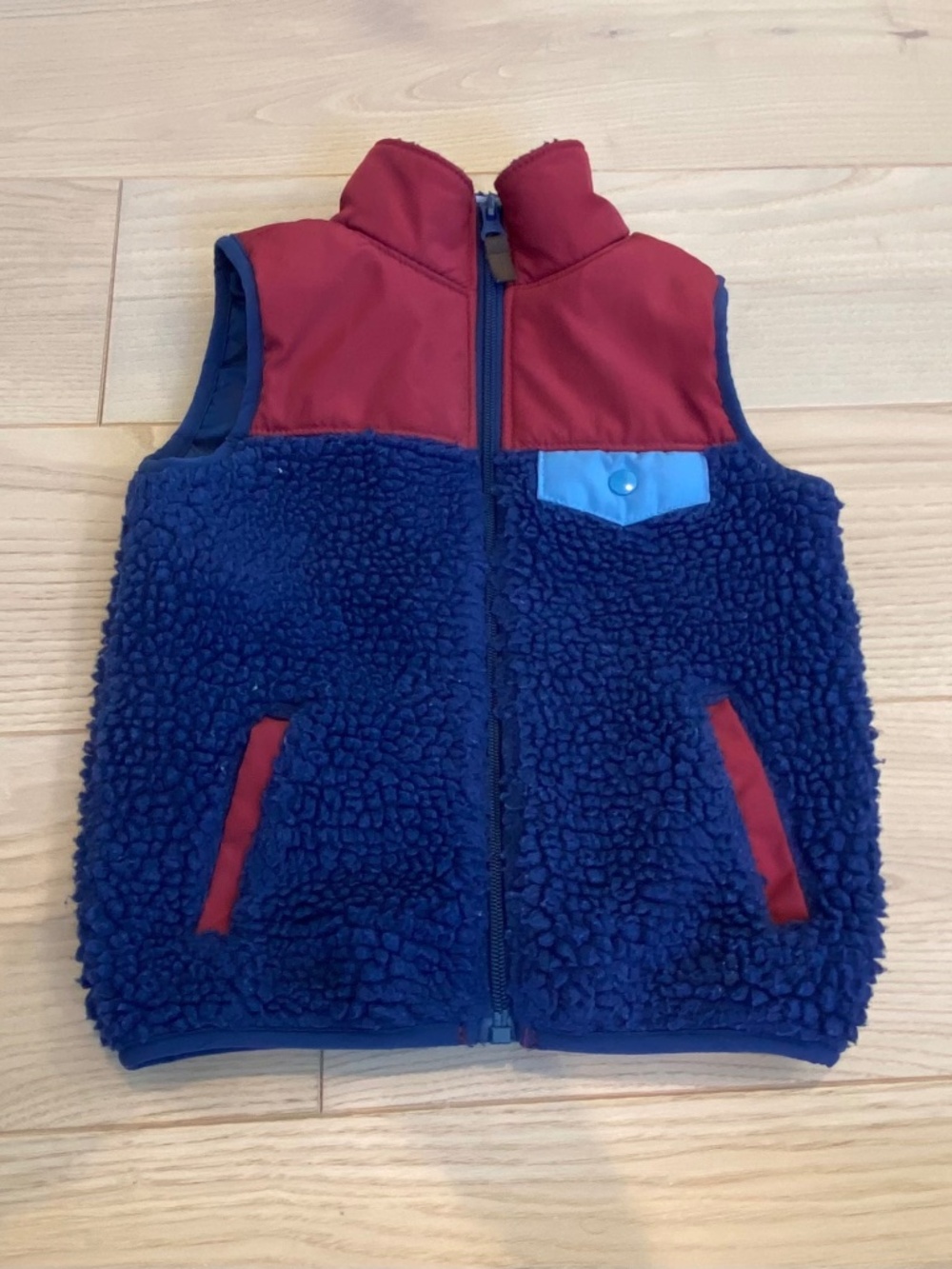 Carter's Toddler Boy Zip-Up Sherpa Vest Size 3T Navy Blue